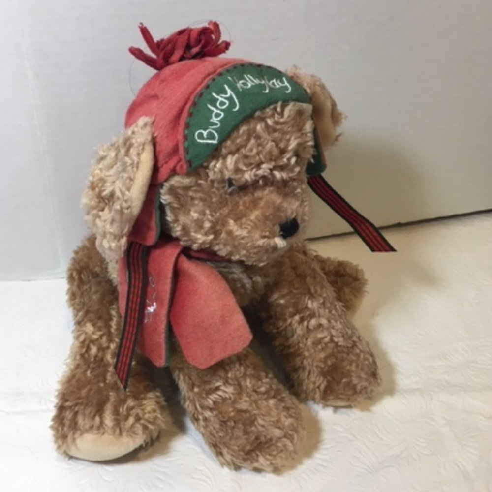 Hallmark Bunnies By The Bay BUDDY HOLLYDAY Plush Brown Puppy Dog Stuffed Animal
